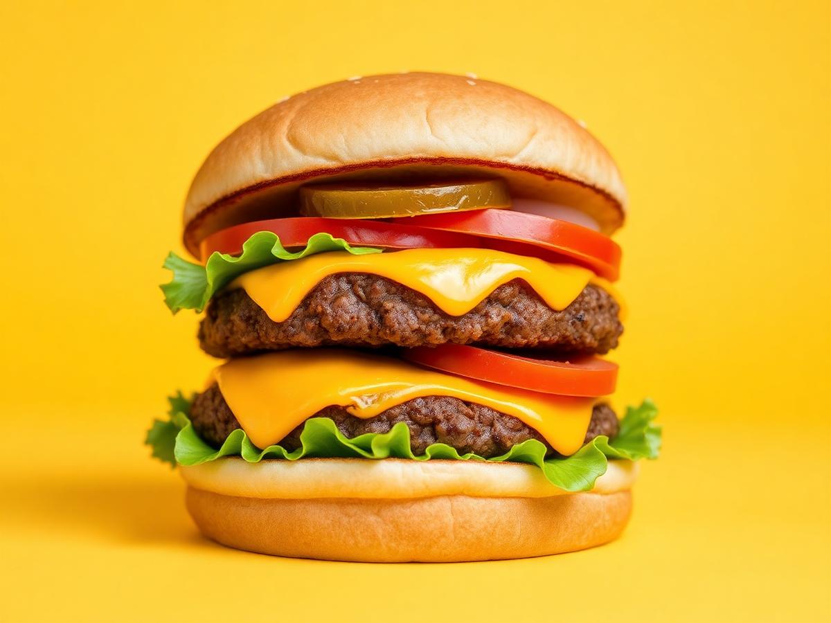 Hamburguesa Doble con doble carne y queso amarillo